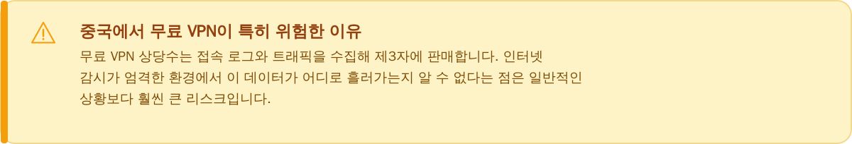 중국에서 무료 VPN이 특히 위험한 이유