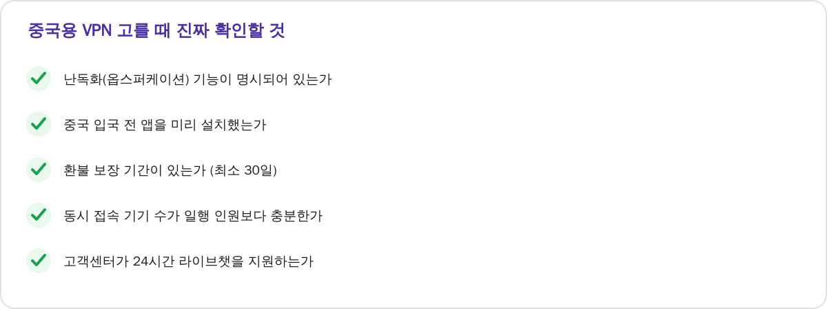 중국용 VPN 고를 때 진짜 확인할 것