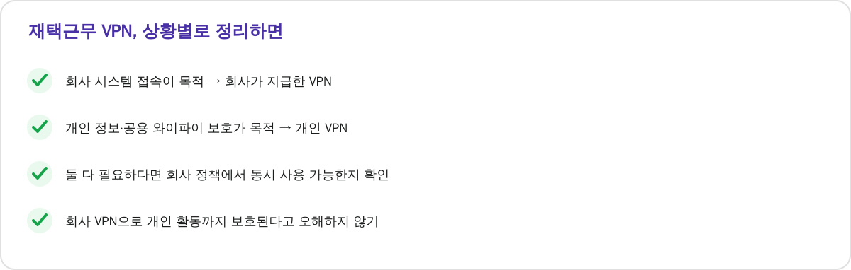 재택근무 VPN, 상황별로 정리하면