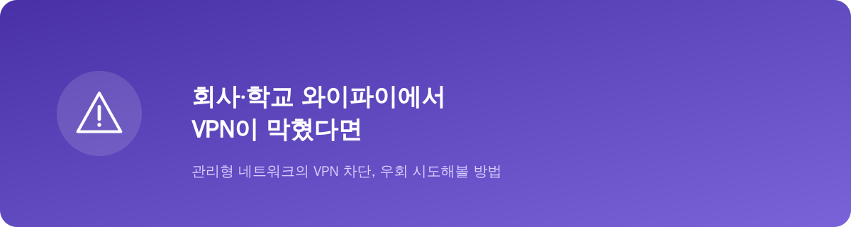 회사·학교 와이파이에서 VPN이 막혔다면