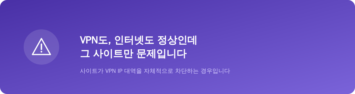 VPN도, 인터넷도 정상인데 그 사이트만 문제입니다